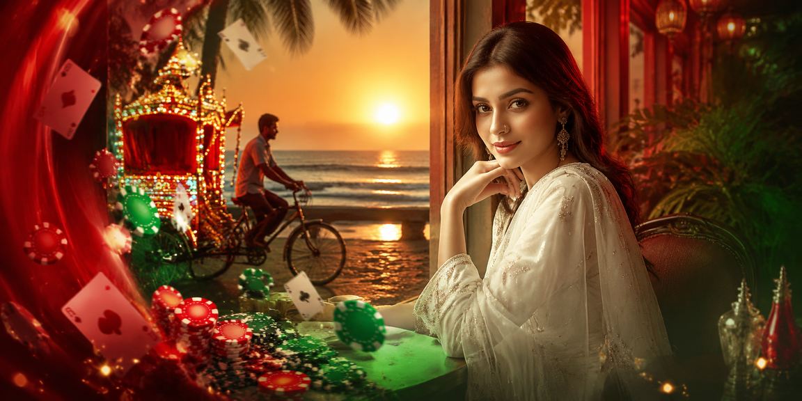 ঢাকায় লাল-সবুজ পটভূমিতে পোকার গেম ও স্পোর্টস ইভেন্ট বেটিংয়ের দৃশ্য